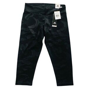 NWT adidas Women Climalite Black Yoga Mid-Rise Tights Size L BP7811
